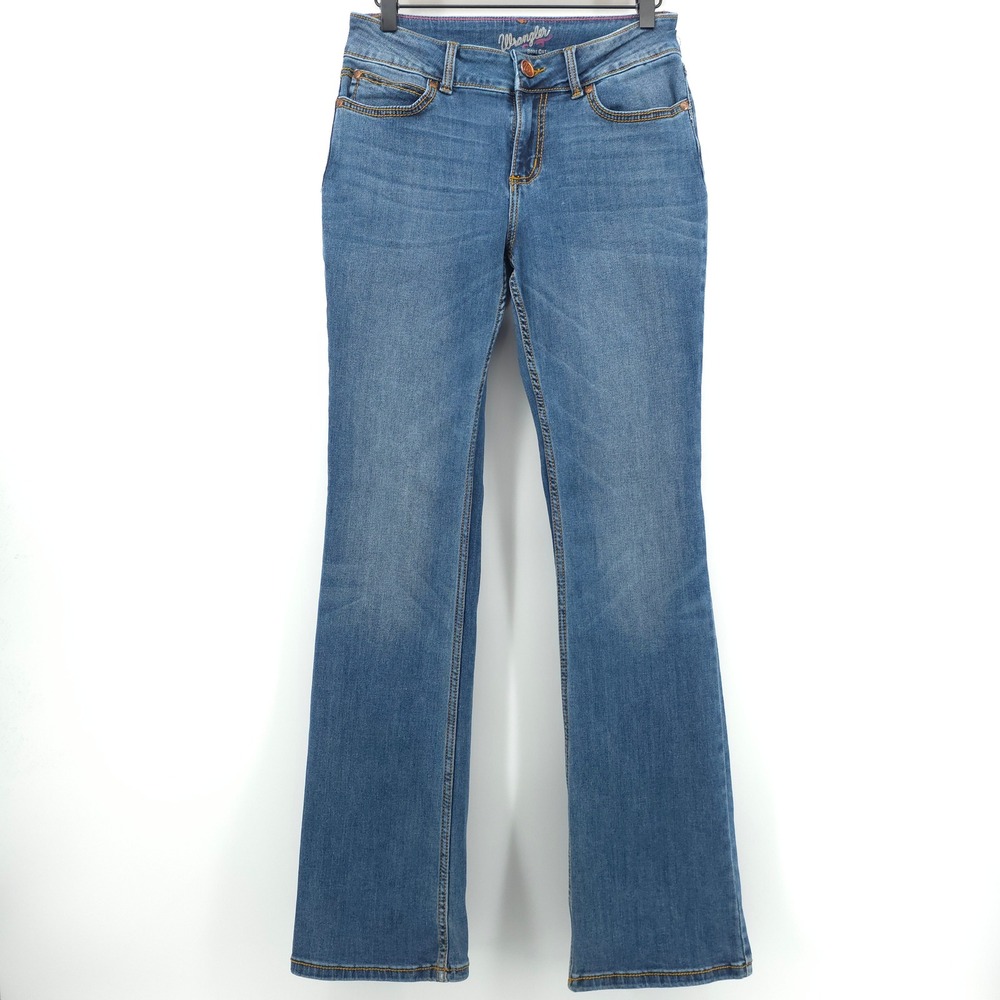 Wrangler 09MWZKM Women Bootcut Jeans 7/8 x 34 Blue Denim Western Cowgirl